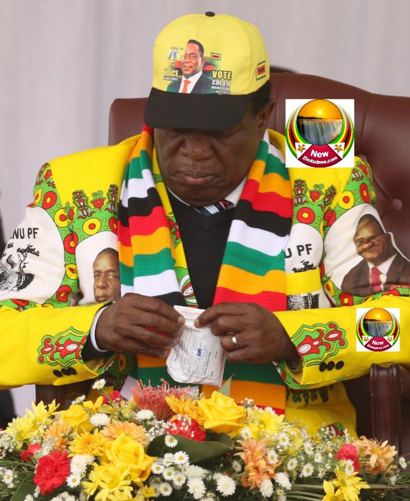 Zimbabwean President Emmerson Mnangagwa taking medication