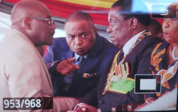 Chiwenga, Mnangagwa and Parirenyatwa's Tense Moment At Independence Celebrations